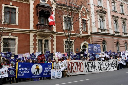 Prosvjed u Zagrebu protiv pokolja tuljana 1 [ 266.53 Kb ]