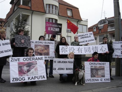 Protest in front of the Chinese Embassy 4