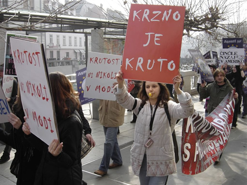 Prosvjed protiv krzna u Sloveniji