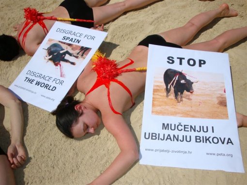 Performans against bullfighting in Rijeka [ 99.83 Kb ]
